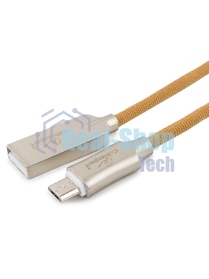 Кабель USB2.0 Cablexpert CC-P-mUSB02Gd-1.8M, AM/microB, серия Platinum, длина 1.8м, золотой, блистер