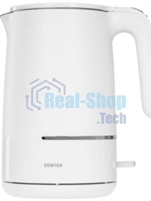 Чайник электрический Centek CT-1012 (белый) 1.5л, 2200 Вт, двойные стенки, бесшовная колба, эффект термоса