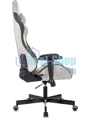 Кресло игровое Knight Regal Fabric светло-серый/серый искусственная замша крестов. металл