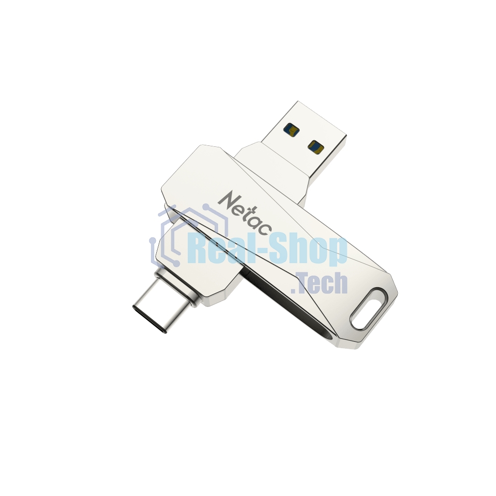 Флешка USB Netac U782C, 256Gb, USB 3.0, серебристый