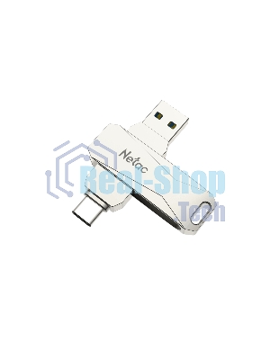 Флешка USB Netac U782C, 256Gb, USB 3.0, серебристый