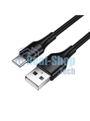 Кабель USB2.0 Hoco AM/Type-C, 3А, X120, 1м, черный, коробка