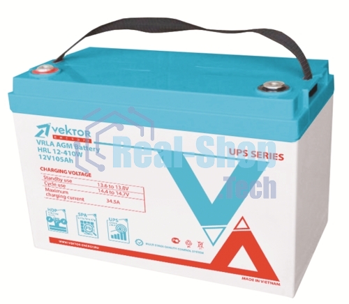 Батарея Vektor Energy серия LFP, LFP 12.8-100, напряжение 12.8В, емкость 100 Ач, макс. ток разряда 110А, макс. ток заряда 100 А, литий-ионная аккуумуляторная батарея, клеммы M8, ДxШxВ 258*166*215 мм., вес 9,9 кг., срок службы 15 лет