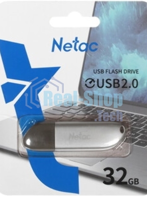 Флешка USB Netac U352 (NT03U352N-032G-20PN), 32Gb, USB 2.0, R/W 50/15, серебристый