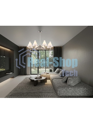 Люстра Ambrella light LH57125/8 SN/FR никель/белый матовый E14/8 max 40W D800*650