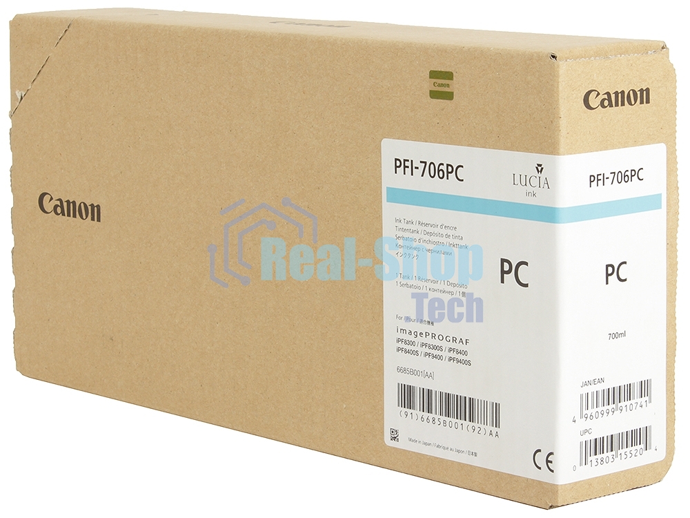 Картридж струйный Canon PFI-706 PC (6685B001) фото голубой (700 мл) для Canon iPF8300S/8400/9400S/9400