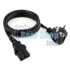 Кабель питания Cord Power Gembird/Cablexpert 1.8м, Schuko- C13, 6А, черный, с зазем.