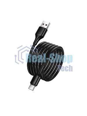 Кабель USB2.0 Hoco AM/Type-C, 3А, X120, 1м, черный, коробка