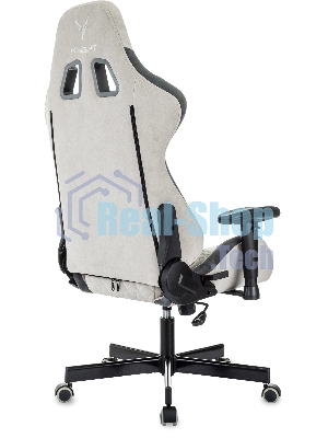 Кресло игровое Knight Regal Fabric светло-серый/серый искусственная замша крестов. металл