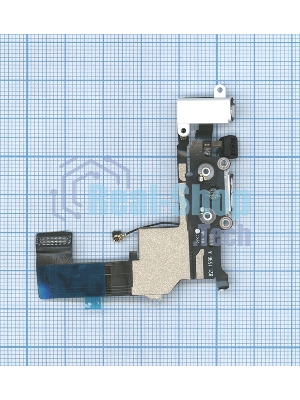 Шлейф разъема питания с аудио-разъемом для iPhone 5S белый