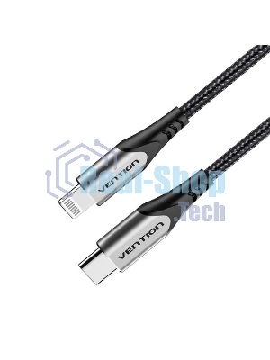 Кабель Vention USB 2.0 CM/Lightning 8M для iPad/iPhone - 1м. Серебристый