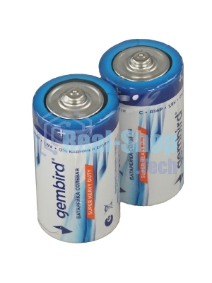 Батарейки солевые Gembird Gb-R14P-2F, тип С(R14P), 2шт, пленка