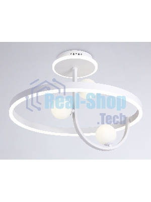 Потолочный светодиодный светильник Ambrella light FL66261/1+3 WH белый 56W 3000K-6400K+G9/3 D500*358 (ПДУ ИК)