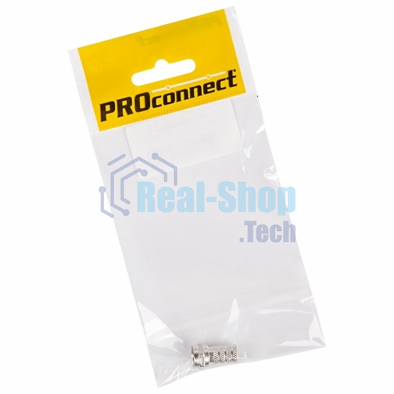 Разъем антенный на кабель PROconnect штекер F для кабеля RG-6, (1шт.) (пакет)