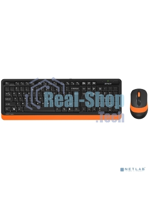 Комплект клавиатура+мышь A4Tech FStyler FG1010 беспроводной, USB, 2000 DPI, чёрный/оранжевый
