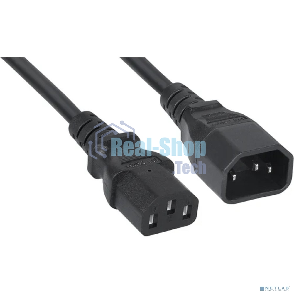 Кабель питания монитор-компьютер Cabeus PC-189-VDE-1.0-1.2M IEC 320 C13 - IEC 320 C14 (3x1.0), 1.2 м