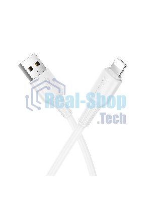 Кабель USB2.0 Hoco AM/Lightning, 2.4А, X120, 1м, белый, коробка