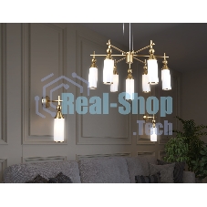 Люстра Ambrella light LH55278/7 BS/FR латунь/белый матовый E14*7 max 40W D640*1390