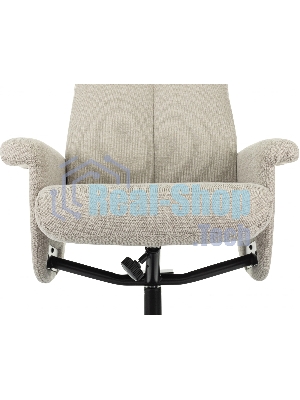 Кресло для дома Бюрократ Baron с пуфом бежевый, металл черный крестов. (_BARON/BEIGE)