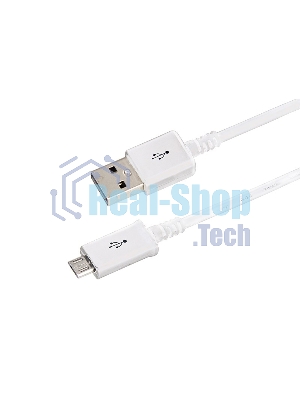 Кабель Rexant USB кабель microUSB длинный штекер 1М белый