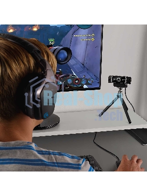 Веб-камера Logitech C922 Pro Stream 1920x1080, 30 кадр/с, USB Type-A, микрофон (2 шт, шумоподавление), автоматическая фокусировка, автоосвещение, универсальное крепление