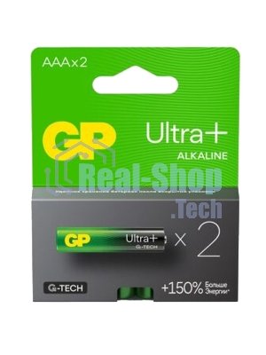 Алкалиновые батарейки c технологией G-tech GP Ultra Plus Alkaline 24А AАA - 2 шт. на блистере