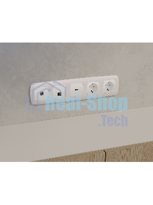 Комплект механизма компьютерной розетки RJ-45 экранированной с автоматической защитной шторкой OMEGA Белый матовый QUANT (OP1320, VM185) MO132005