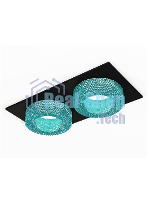 Комплект встраиваемого светильника Ambrella light XC7636023 SBK/BL черный песок/голубой MR16 GU5.3 (C7636, N7194)