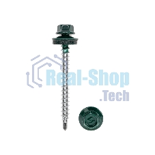 Саморез кровельный Kranz 4,8х50, окрашенный RAL 6005, короб (150 шт/уп)