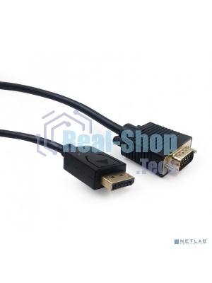 Кабель DisplayPort->VGA Cablexpert CCP-DPM-VGAM-5M, 5м, 20M/15M, черный, экран, пакет