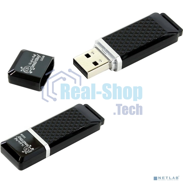 Флешка USB Smartbuy 32Gb,Smartbuy Quartz series черный (SB32GbQZ-K)