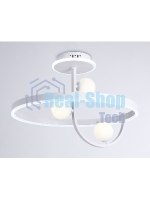 Потолочный светодиодный светильник Ambrella light FL66261/1+3 WH белый 56W 3000K-6400K+G9/3 D500*358 (ПДУ ИК)