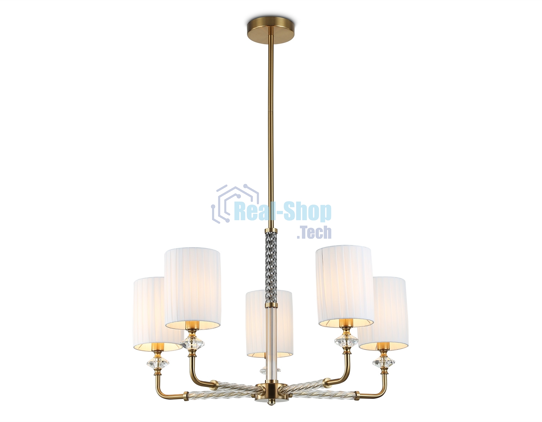 Люстра Ambrella light LH71500/5 BS/FR латунь/белый матовый E14*5 max 40W D680*640