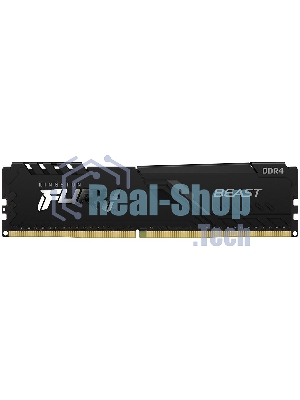 Оперативная память Kingston Fury Beast, 8GB (1x8GB), DDR4, 3200MHz, CL16, DIMM, с радиатором, черный