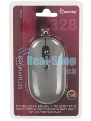 Мышь проводная SMARTBUY (SBM328G) 328 серый металлик