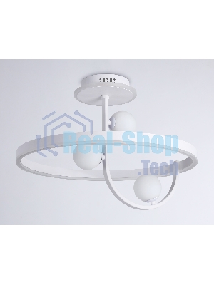 Потолочный светодиодный светильник Ambrella light FL66261/1+3 WH белый 56W 3000K-6400K+G9/3 D500*358 (ПДУ ИК)