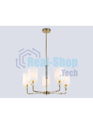 Люстра Ambrella light LH71500/5 BS/FR латунь/белый матовый E14*5 max 40W D680*640
