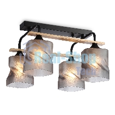 Светильник Ambrella light TR3033249/4 BK/WD черный/дерево E27/4 max 60W 340*340*245