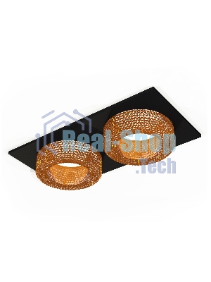 Комплект встраиваемого светильника Ambrella light XC7636024 SBK/CF черный песок/кофе MR16 GU5.3 (C7636, N7195)