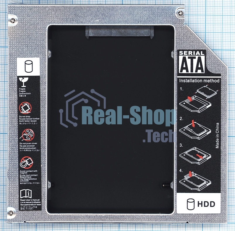 Переходник дополнительного HDD кредл в отсек CD/DVD SATA 12.7 мм