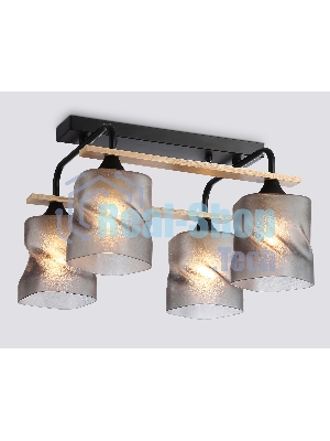 Светильник Ambrella light TR3033249/4 BK/WD черный/дерево E27/4 max 60W 340*340*245