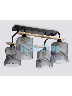 Светильник Ambrella light TR3033249/4 BK/WD черный/дерево E27/4 max 60W 340*340*245