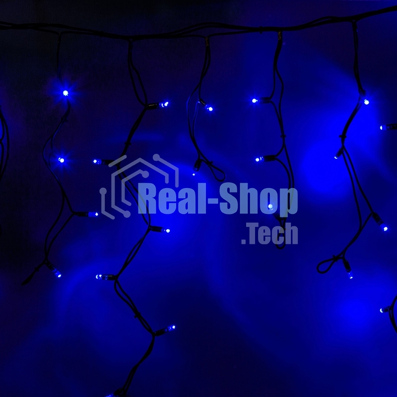 Гирлянда Neon-night Айсикл (бахрома) светодиодный, 5,6 х 0,9 м, с эффектом мерцания,черный провод 