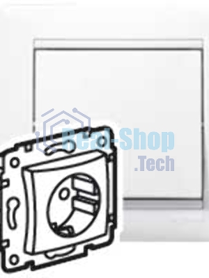 Механизм розетки 1-м СП Valena 2К+З с заземл. нем. станд. белый (DIY-упак.) Legrand 694280