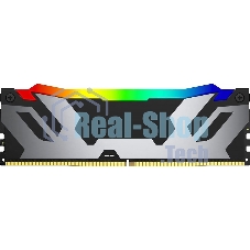 Оперативная память Kingston Fury Renegade, DDR5, 32GB (2x16GB), 6400MHz, CL32, DIMM, с радиатором, RGB, серебристый/черный