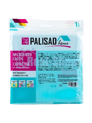 Салфетка универс. Home Palisad из микрофибры 300x300 мм, голубая