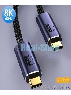 Кабель USB4 Type-C на Type-C Thunderbolt 3, PD 100W 3м