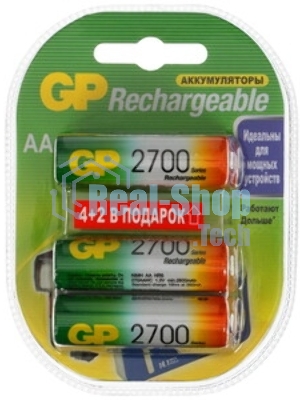 Аккумулятор + зарядное устройство GP PowerBank 270AAHCMHSPBA-2CR4 AA NiMH 2700mAh (4шт) блистер
