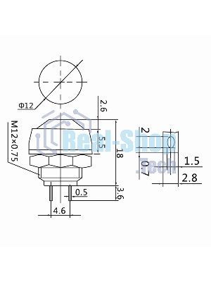 Выключатель-кнопка Rexant 250V 1А (2с) OFF-(ON) Б/Фикс синяя Micro