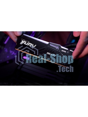 Оперативная память Kingston Fury Beast, DDR5, 64Gb (2x32GB), 5600MHz, CL36, DIMM, радиатор, RGb, черный